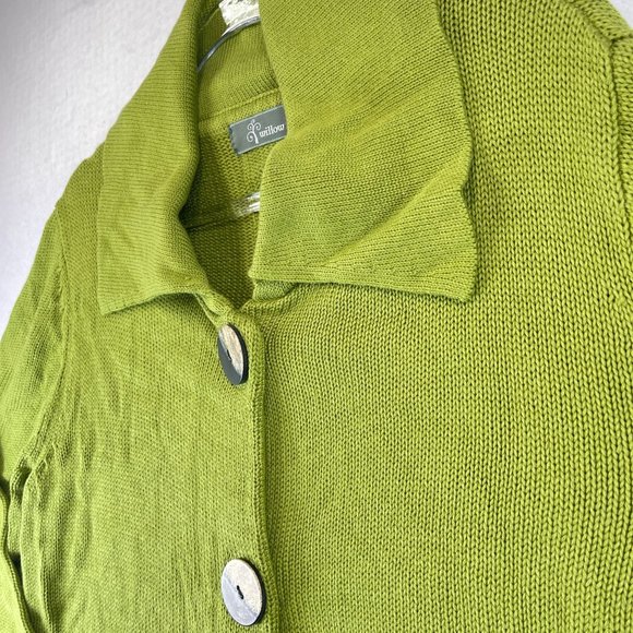 NWT WILLOW Womens XL Green Cardigan Button Up Spread Collar Soft Knit Duster - Picture 3 of 12